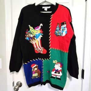 Paris Smith Christmas Sweater Medium Women's Vintage Knit